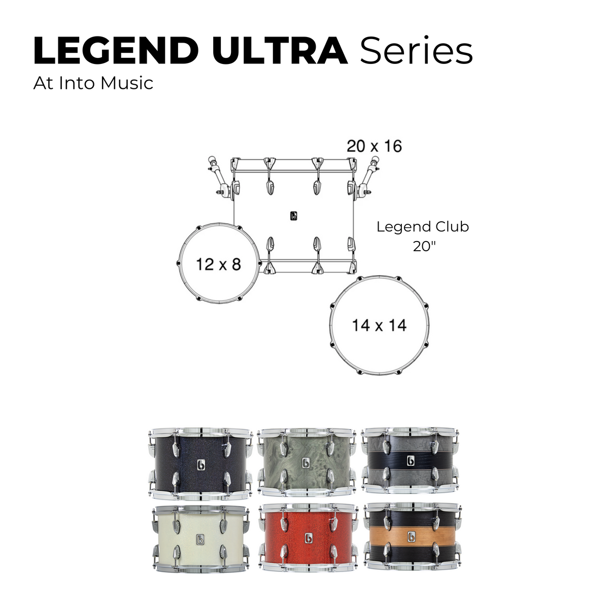 British Drum Company Legend Ultra Series 20" Club 3piece Drum Kit