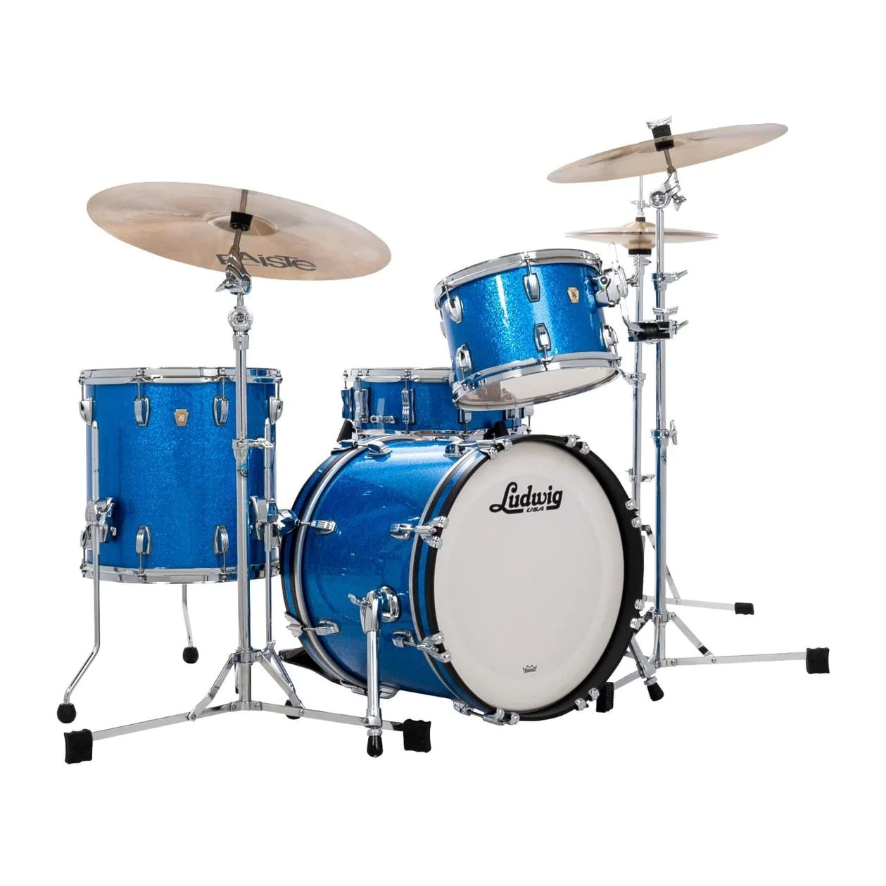 Ludwig Classic Maple Drum Kit Shell Pack Blue Sparkle Into