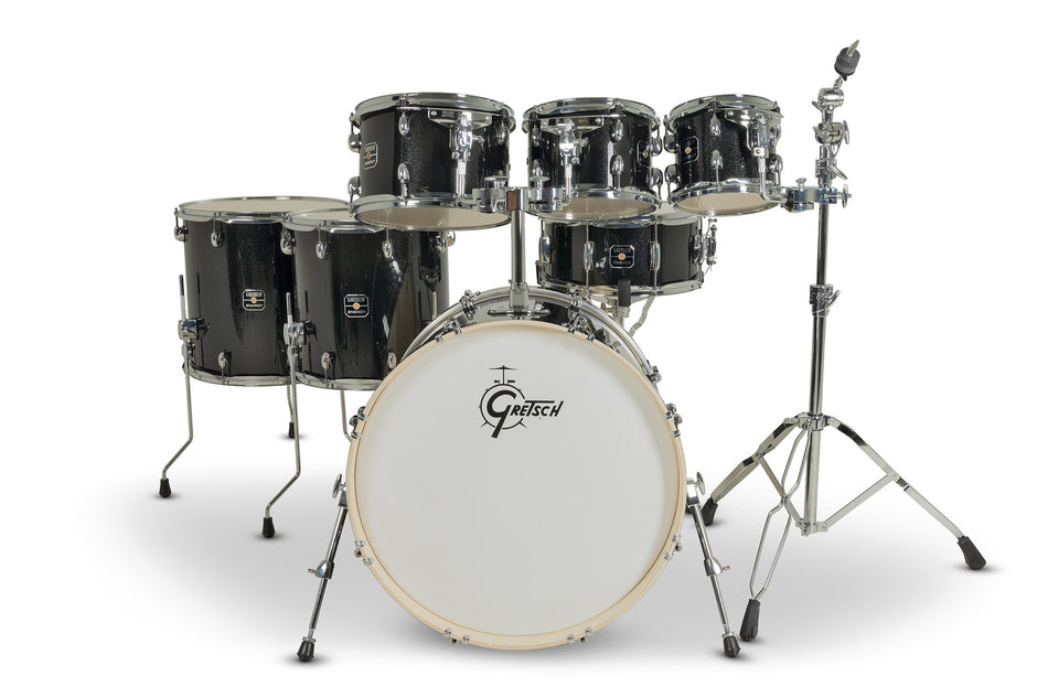 Gretsch Energy 7 Piece Drum Kit Black Sparkle