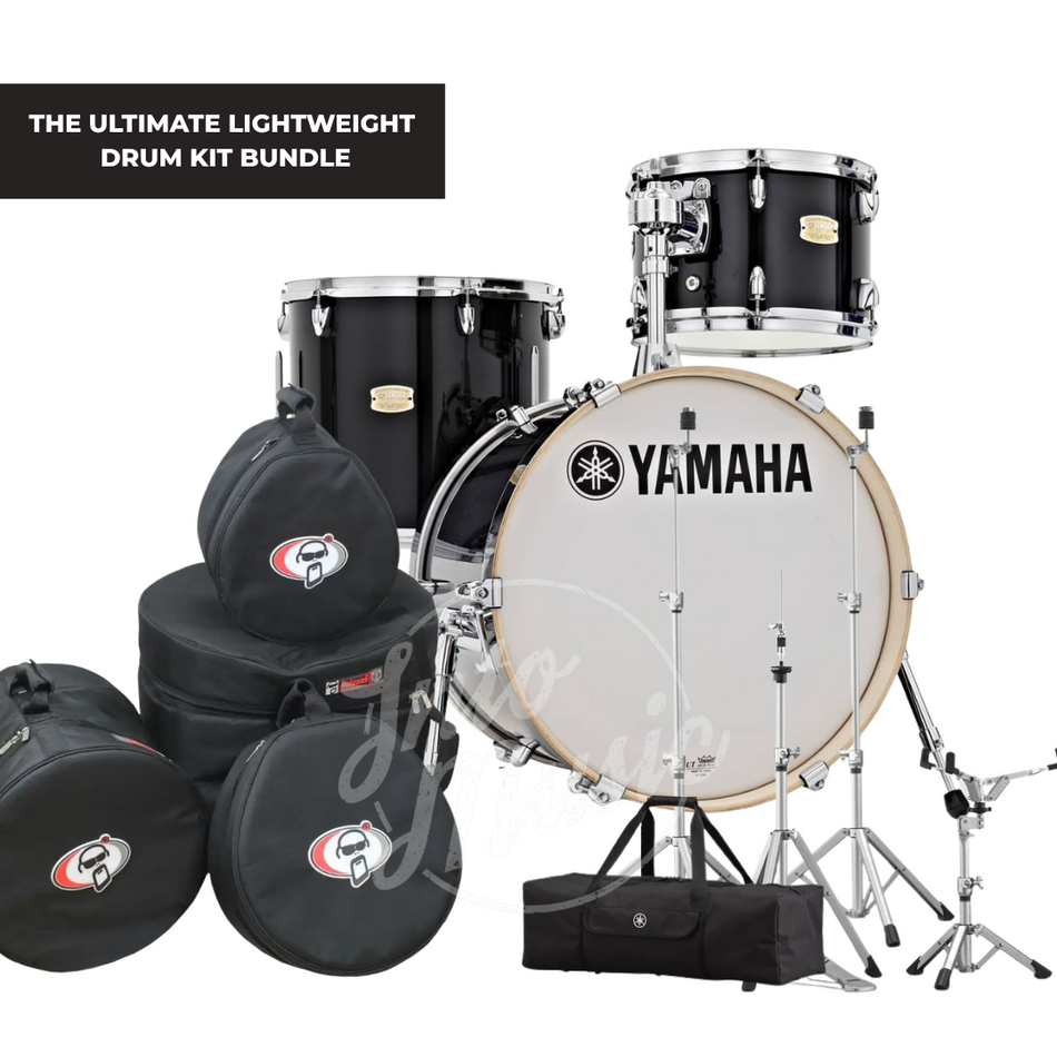 Yamaha Stage Custom Drum Kit 18” Bop Lightweight Bundle Set With Crosstown Hardware & Protection Racket Cases