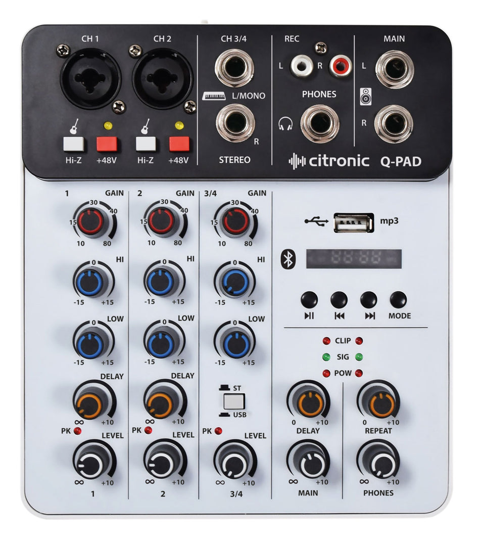 Citronic Q-PAD Mini Mixer Audio Interface Bluetooth