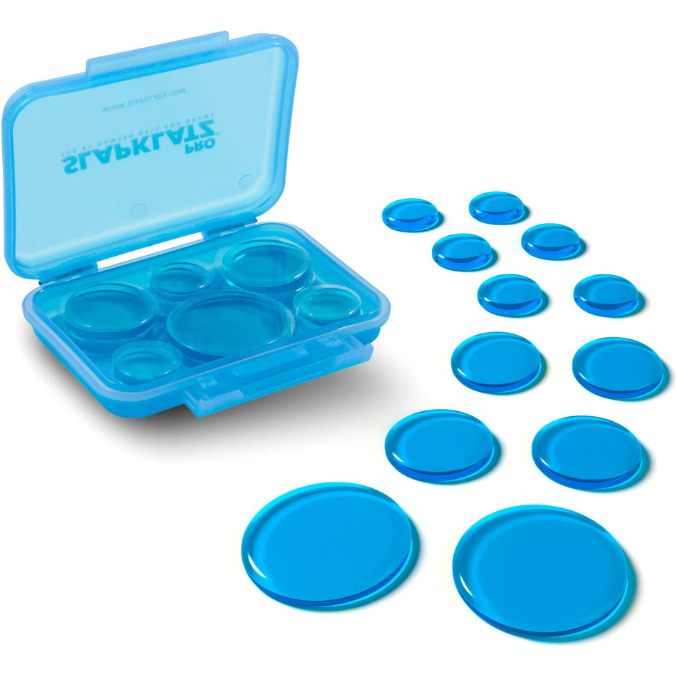 SlapKlatz Pro 12 Piece Drum Dampeners, Blue Ice