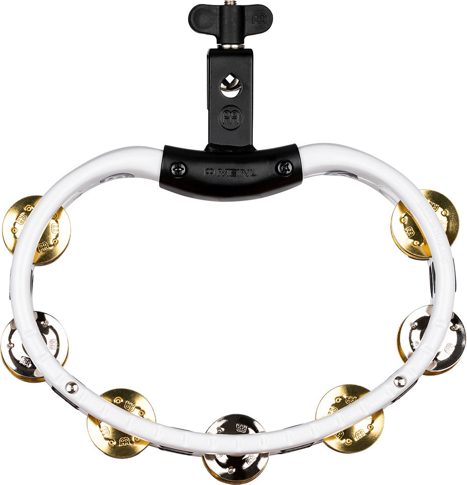 MEINL Percussion Traditional Mountable ABS Series Molded ABS Tambourine - White/Mixed Jingles