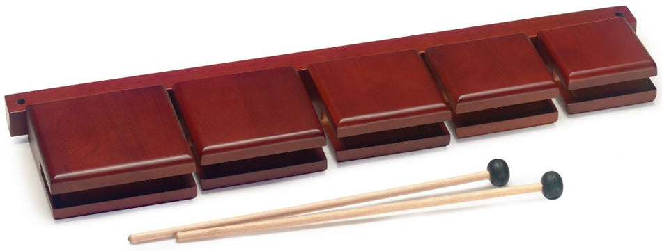 Stagg Wooden Temple Block Set With Stand