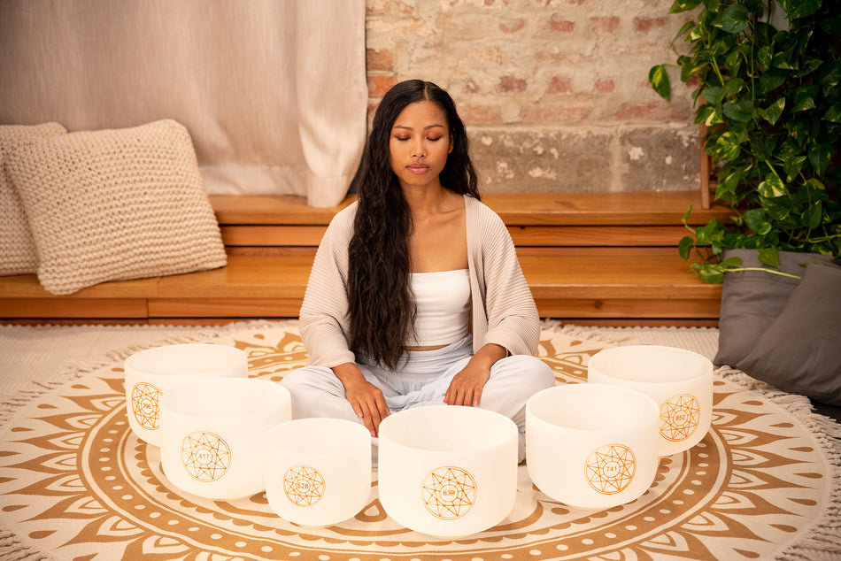 Meinl Sonic Energy Solfeggio Crystal Singing Bowl Set