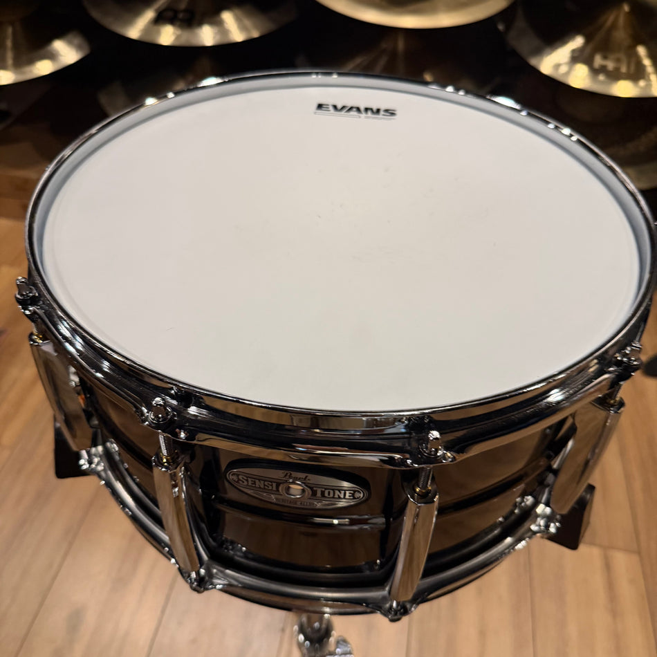 Pearl Sensitone 14x6.5" Black Brass Heritage Snare Drum #1364