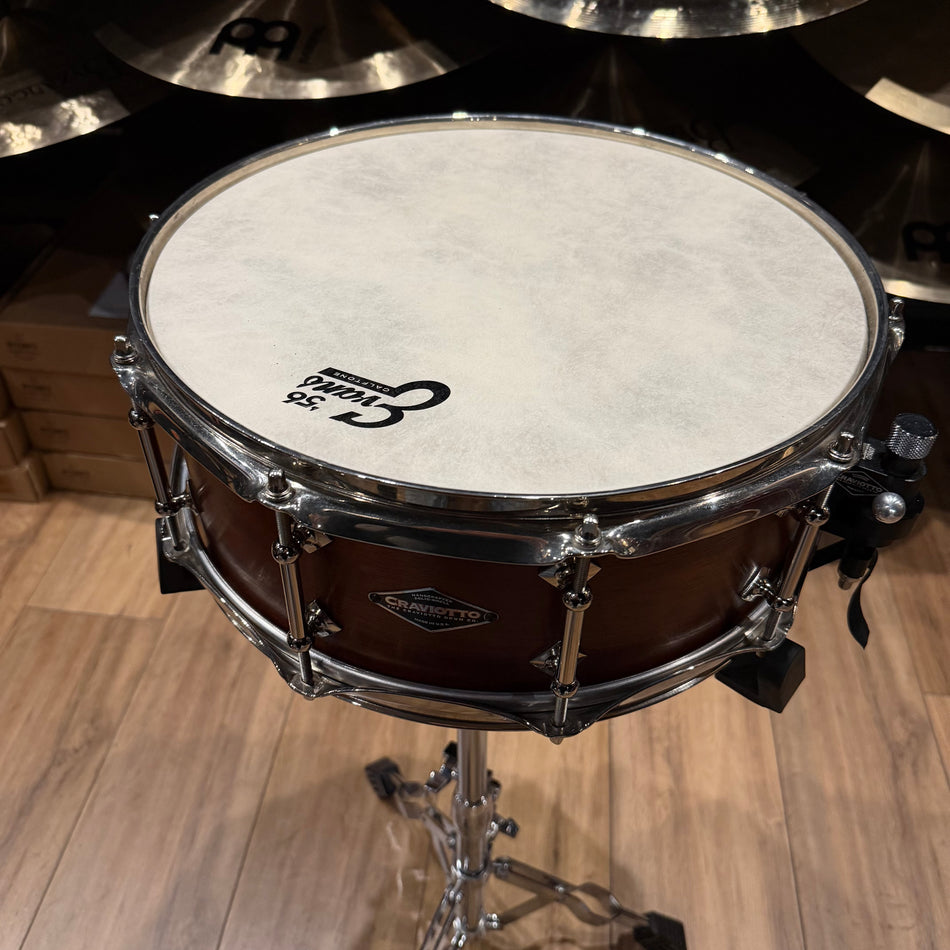Craviotto Ltd Edition Mahogany 14x5.5" Snare Drum Signed #1250