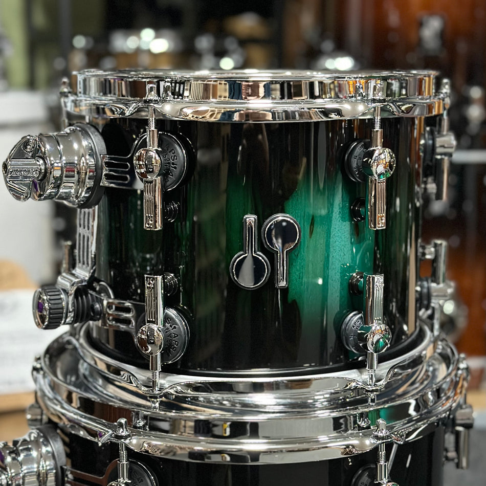 Sonor SQ2 Birch Green Burst Over African Marble Drum Kit