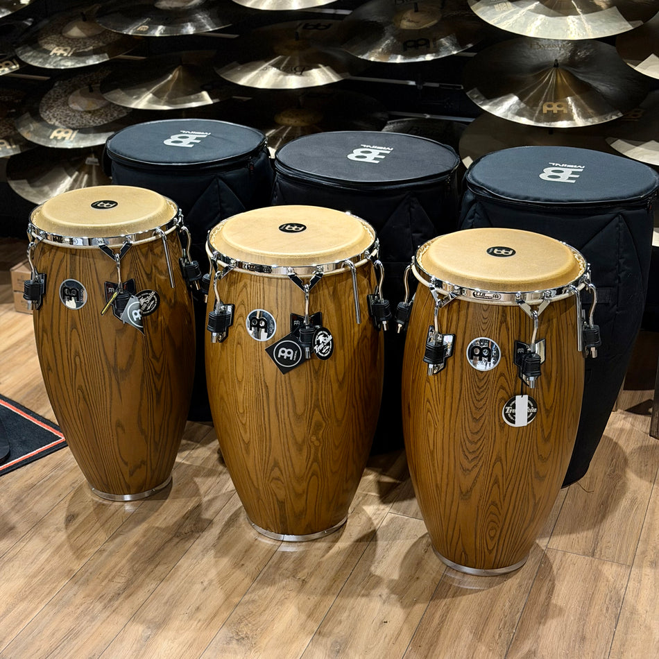 Meinl Woodcraft Series Congas 11", 11 3/4", 12.5" With Meinl Professional Bags #9000COS
