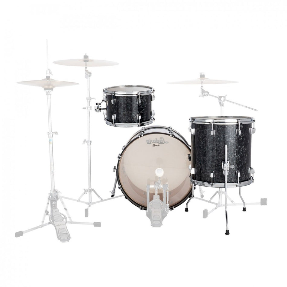 Ludwig Neusonic 3pc Shell Pack, Ebony Pearl