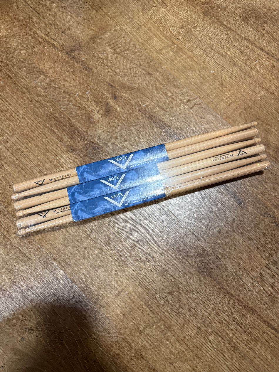 Vater Stretch 5a Drum Sticks Brand New (6 pairs) #9000COS