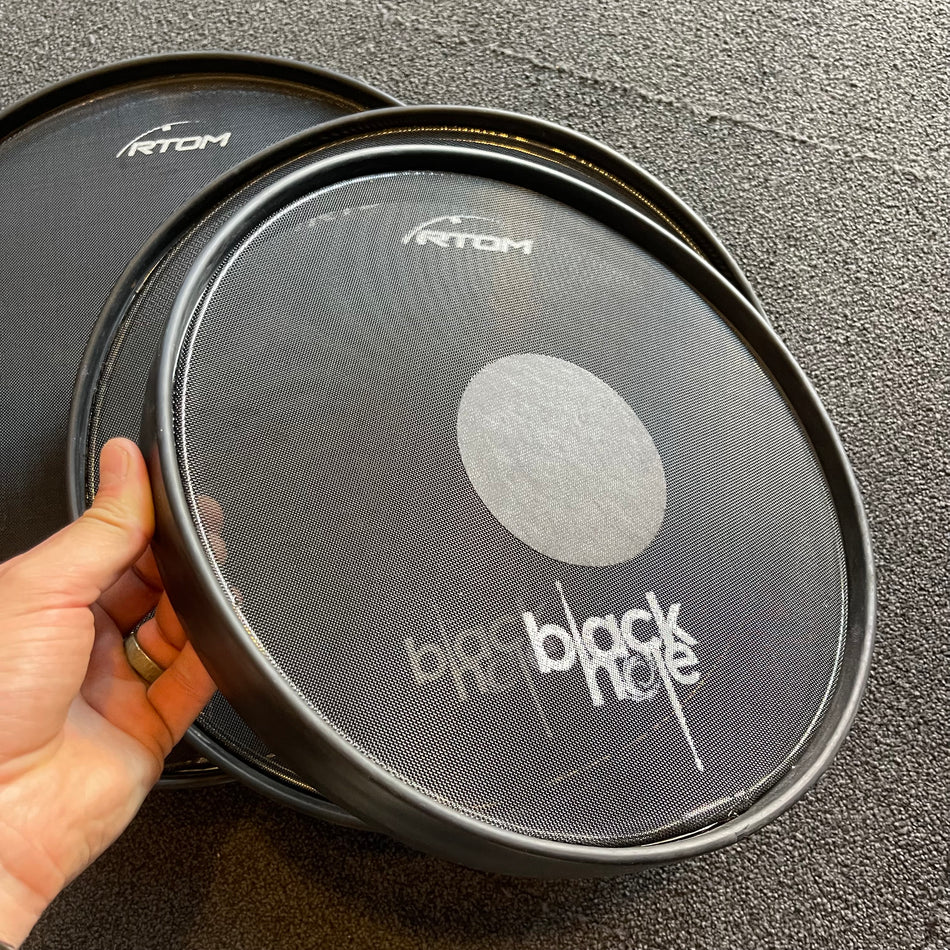 RTOM Black Hole Mesh Practice Drum Heads 16”, 14”, 12” #1335