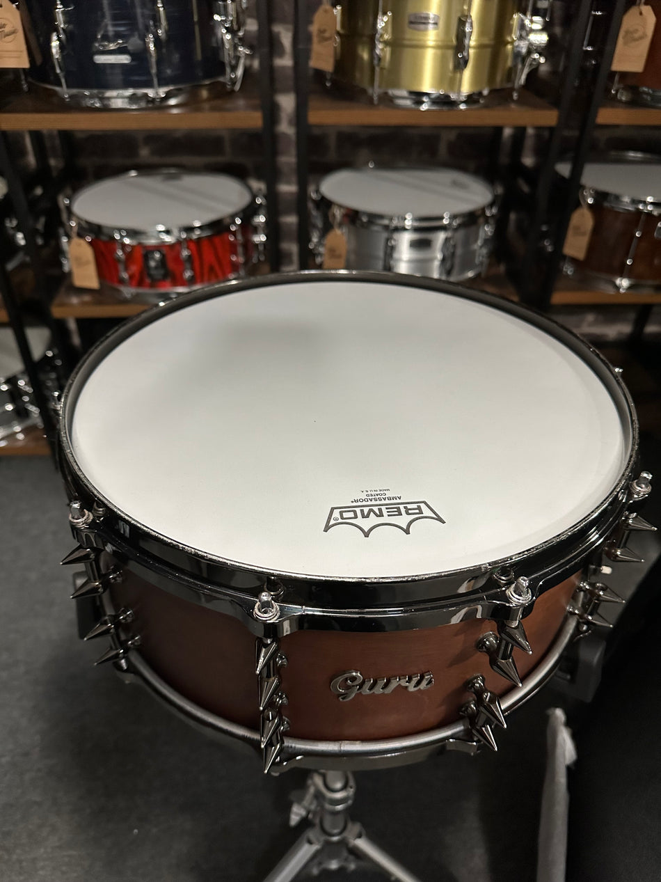 Guru 14" Steam Bent Walnut Snare Drum #964