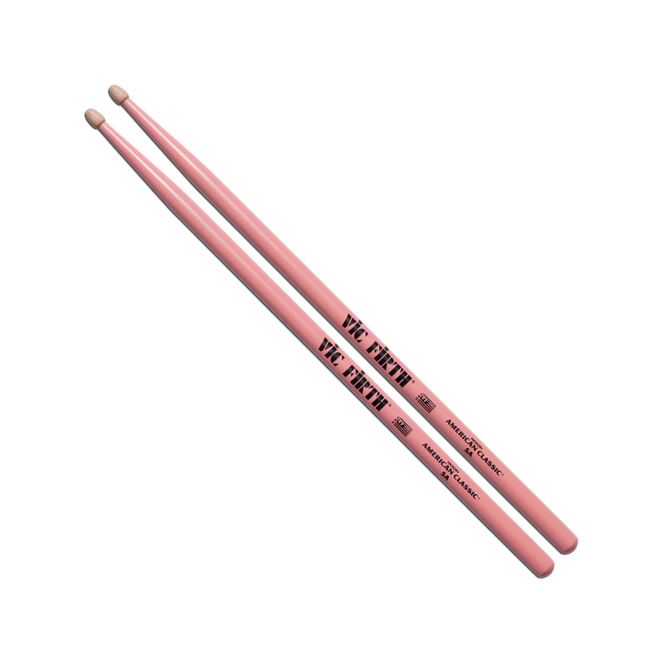 Vic Firth 5A Pink Drumsticks American Classic, Wood Tip
