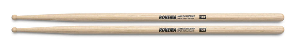 Rohema German Hickory Round Tip Drum 12H Sticks - 618148