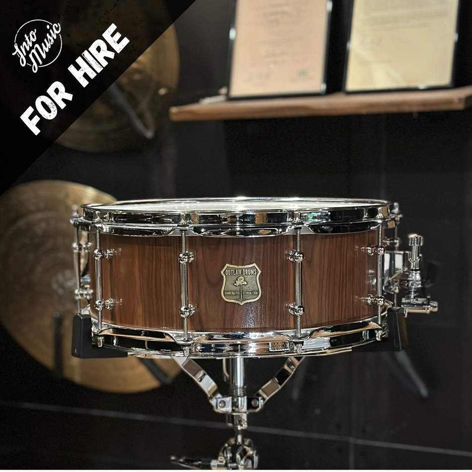 Hire An Outlaw Custom Drums 14x5.5" Stave Black Walnut Snare Drum