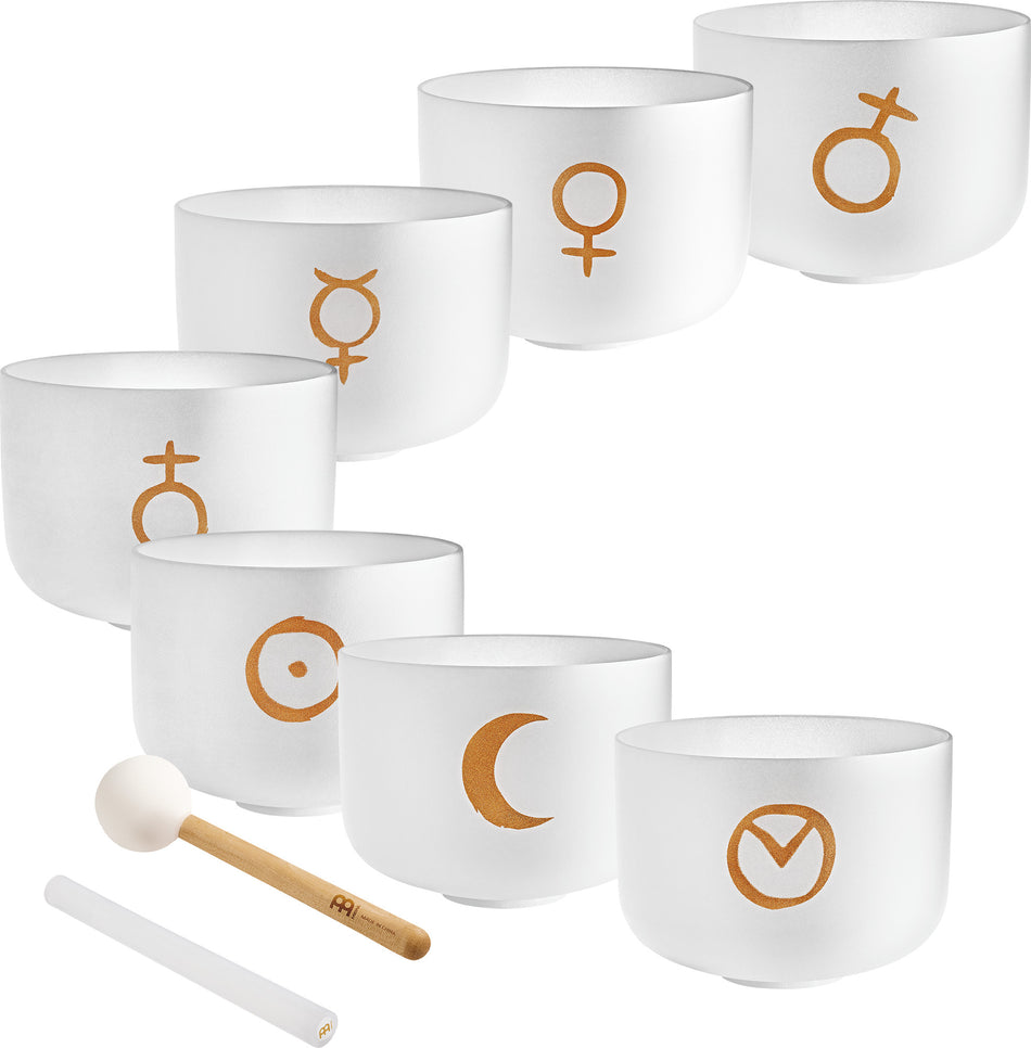 Meinl Sonic Energy Planetary Tuned Crystal Singing Bowl Chakra Set