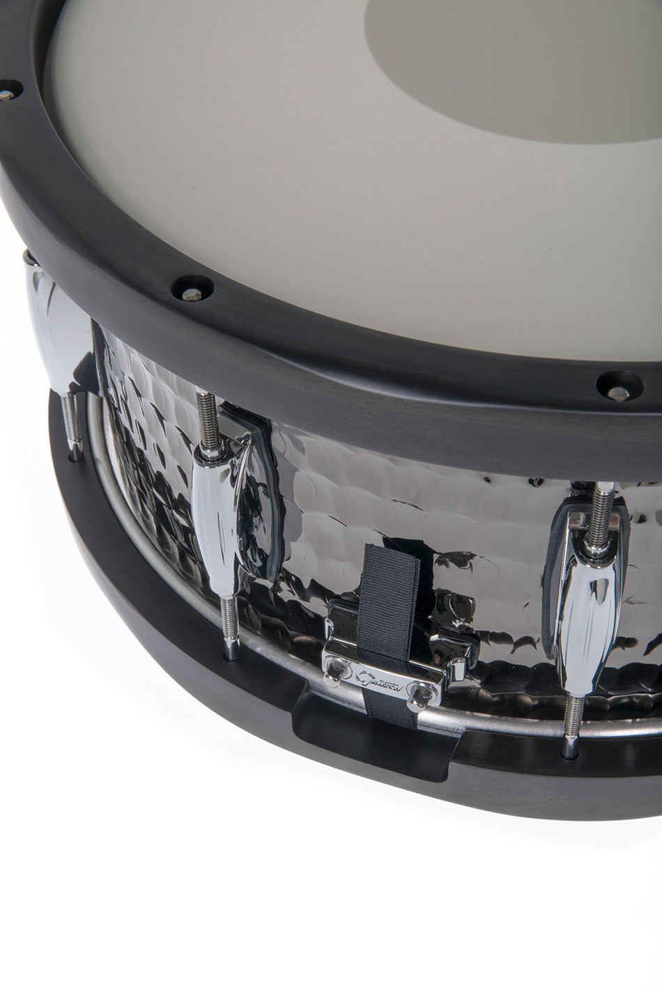 Gretsch Full Range Hammered Black Steel 14x6.5" Snare Drum Wood Hoops