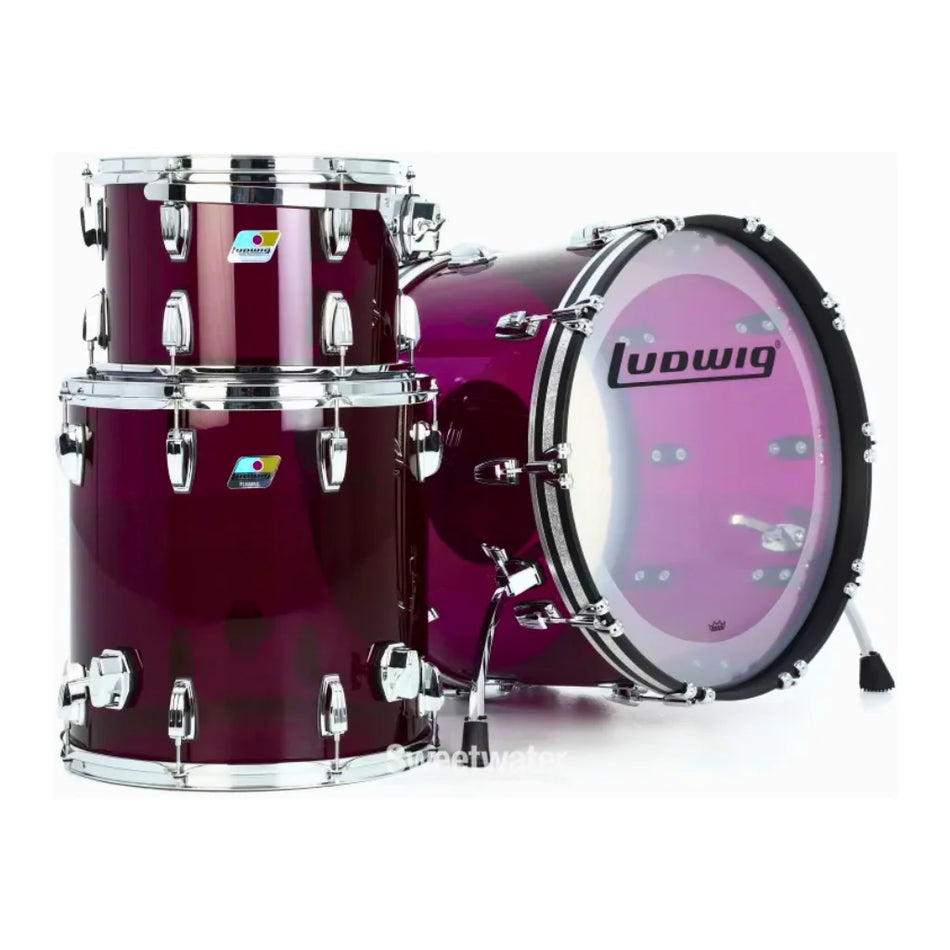 Ludwig Vistalite 22'' FAB 3pc Shell Pack, Purple