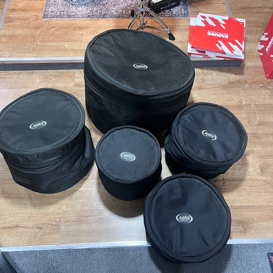 Ashton Drum Soft Cases Set 22”,16”,13”,12 And 14” Snare #1329