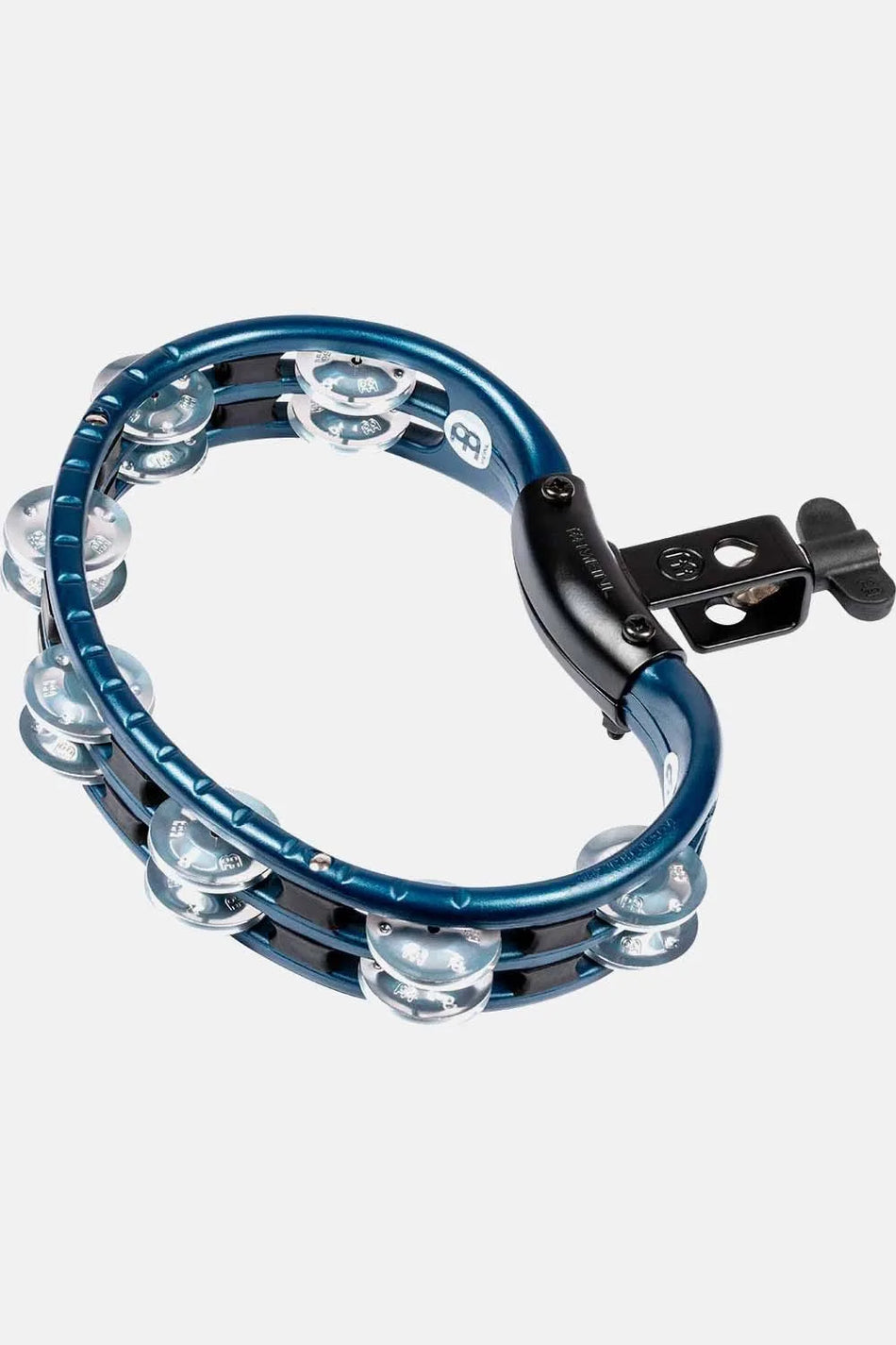 MEINL ABS PLASTIC MOUNTABLE DOUBLE ROW TAMBOURINE ALUMINIUM JINGLES, BLUE