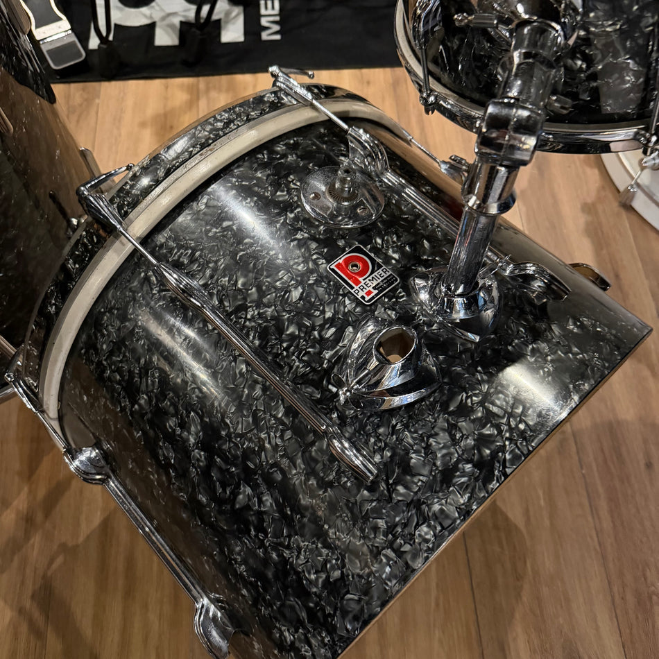 Vintage Premier Black Diamond Pearl Drum Kit #1406