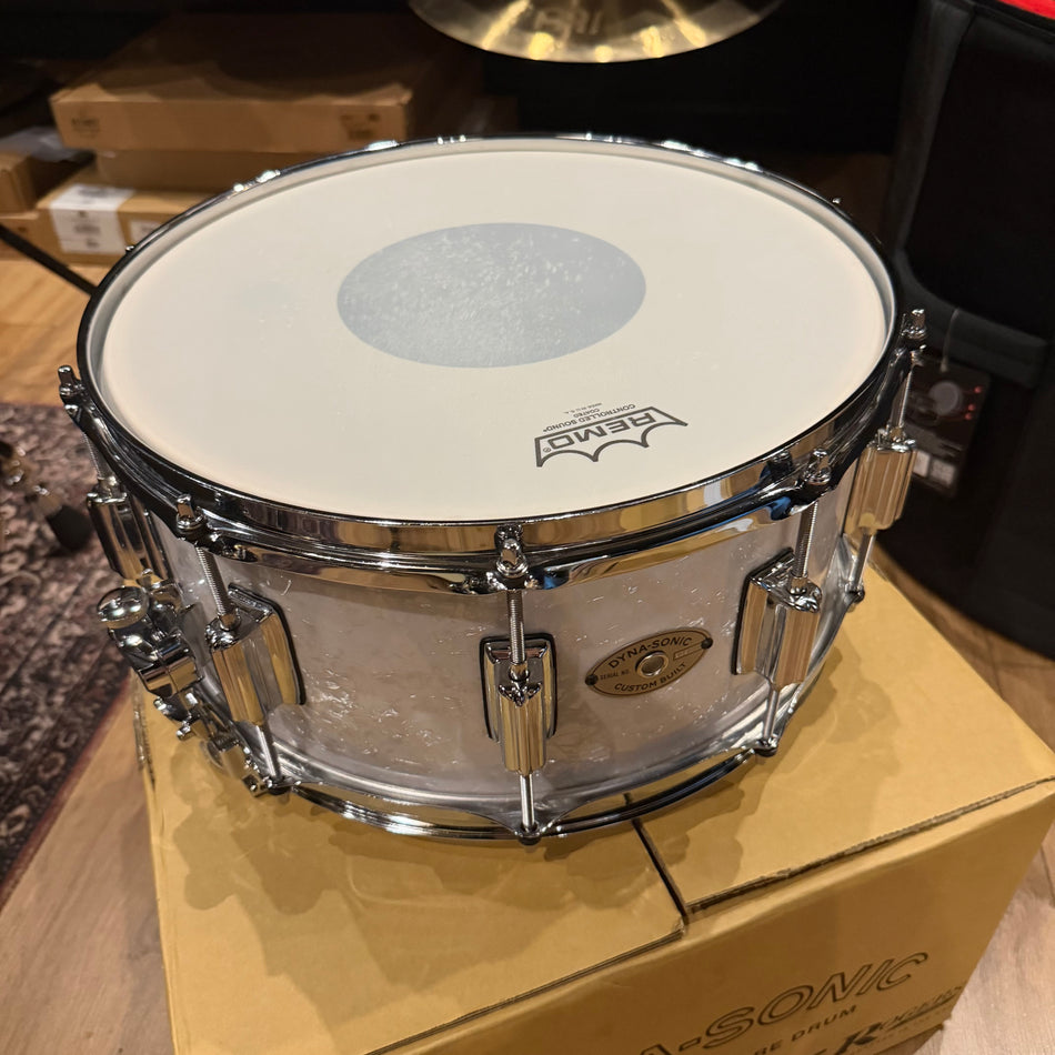 Rogers Dyna-Sonic 14” Snare Drum In White Pearl #9000COS