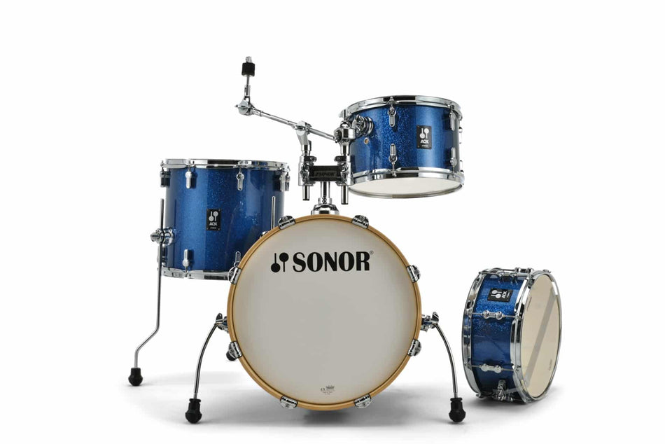 Sonor AQX Jazz 18in 4pc Drum Kit Shell Pack – Blue Ocean Sparkle