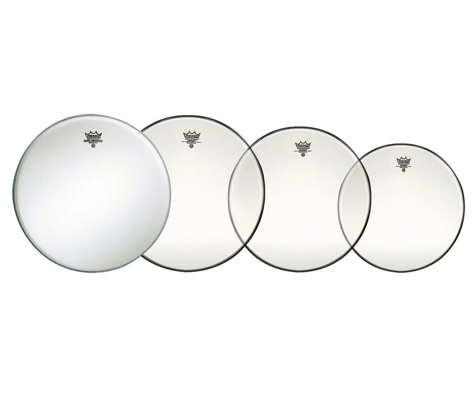 Remo Emperor Clear Drum Head Pack |  10", 12", 16” + 14" Ambassador Coated Snare Head PP-1860-BE