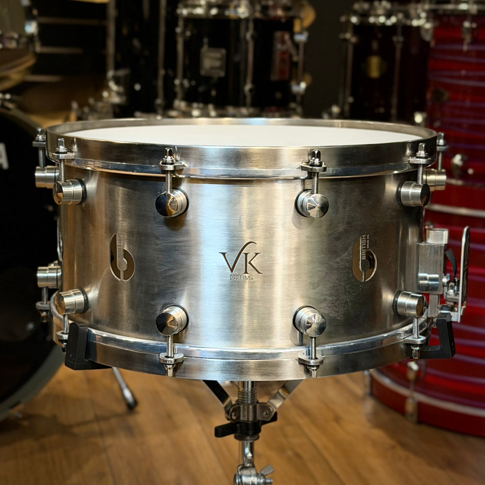 VK Stainless Steel British Drum Company One Of A Kind 14x7" Snare Drum #1325