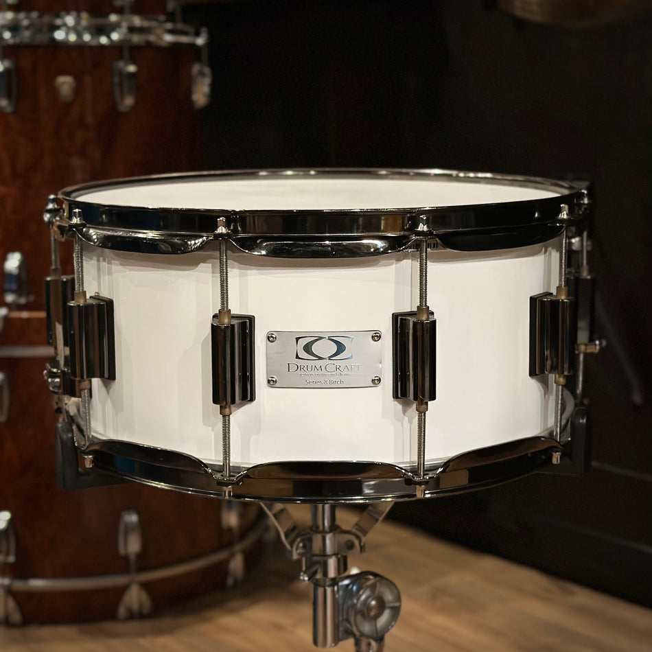 Drum Craft Series 8 Birch White 14x6.5" Snare Drum #1229