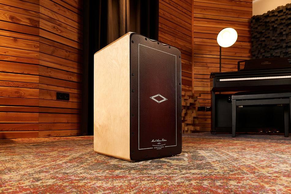 MEINL Percussion Artisan Edition Series String Cajon Soleá Line - Dark Red Burst