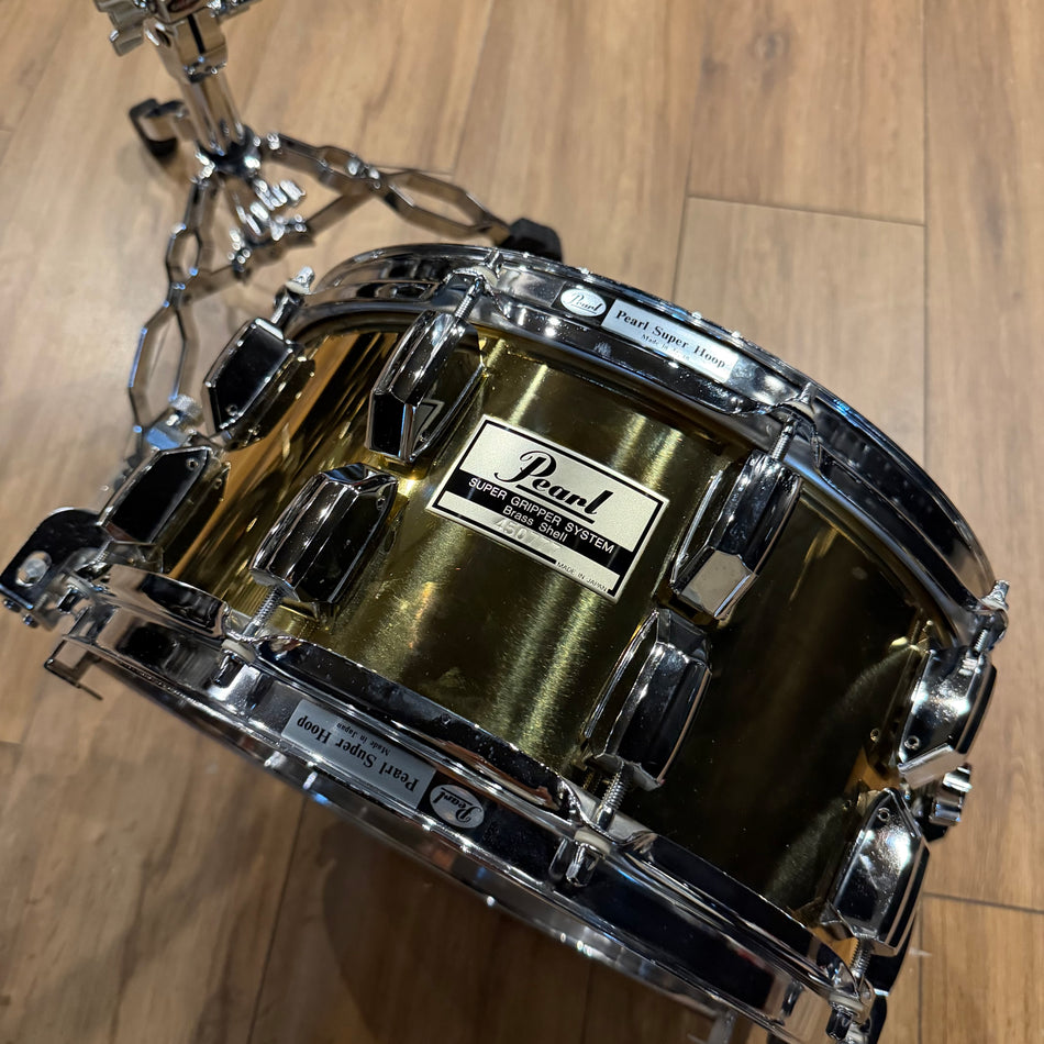 Pearl 1990's Super Gripper Brass Snare Drum 14x6.5" #1397