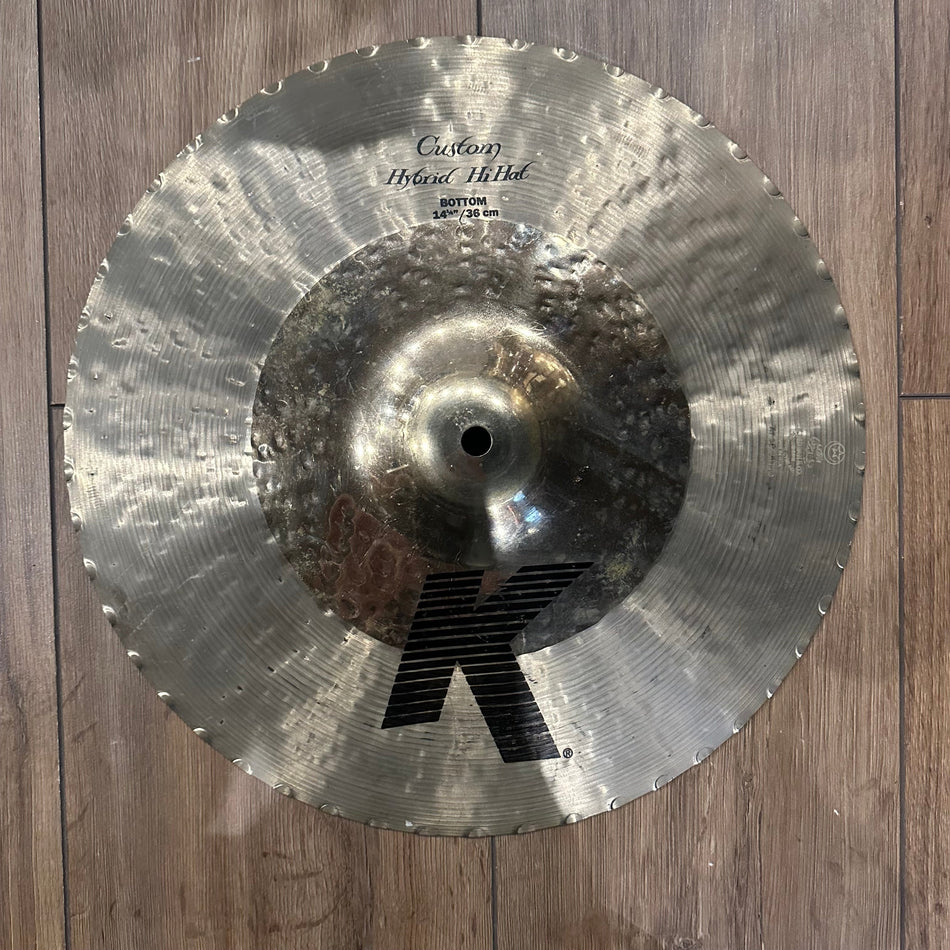 Zildjian K Custom Hybrid 14" Bottom Hi Hat Cymbal  #1232