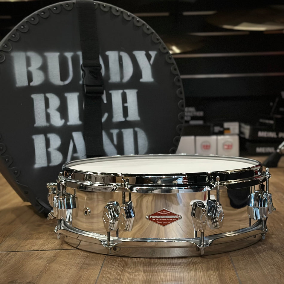 Craviotto Buddy Rich Commemorative Snare Drum Chrome Covered Maple #1176