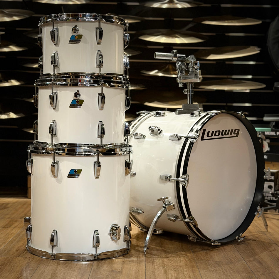 Ludwig Blue Olive Badge 1980's 6ply Maple Drum Kit Shell Pack #1265