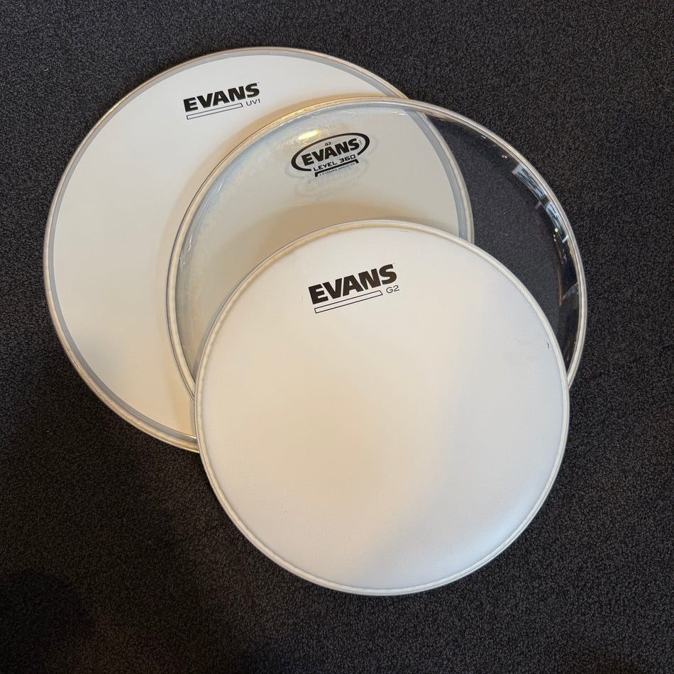 Bundle Of 3 Brand New Evans Drum Heads #1401