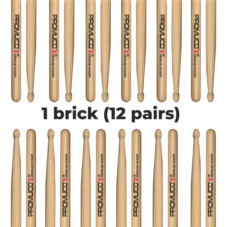 12 Pairs of Promuco Drumsticks Hickory