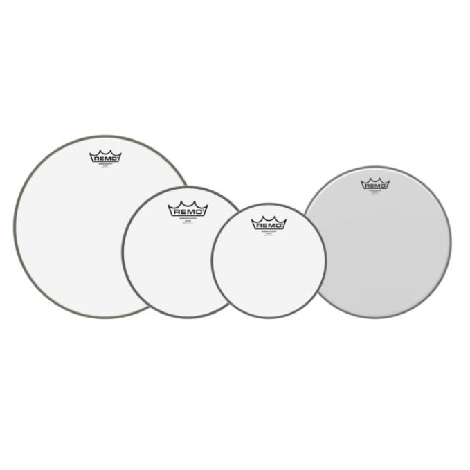 Remo Ambassador Clear Drum Head Pack |  10", 12”, 16" + 14" Ambassador Coated Snare - PP-2320-BA
