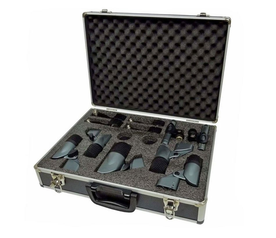 Carlsbro DM7 Drum Mic Set - 7pc w/ Flight Case