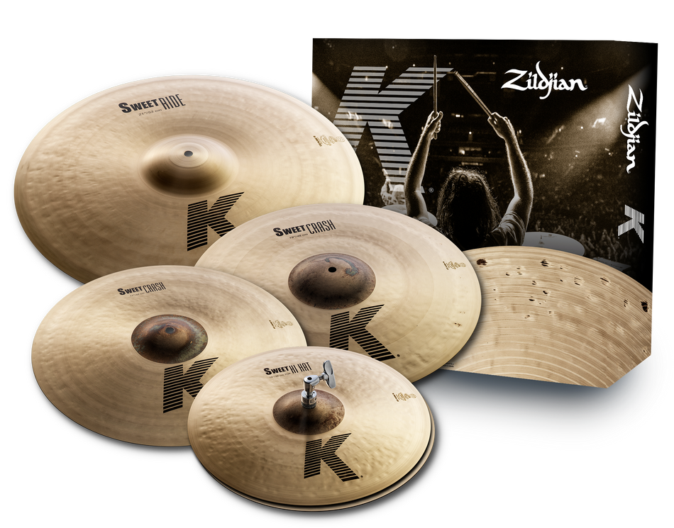 ZILDJIAN K SWEET CYMBAL BOX SET (15" HI-HATS, 17" CRASH, 19" CRASH, 21" RIDE)