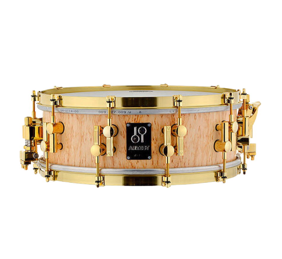 Sonor Artist Series 14" x 5" Maple Snare Drum, Scandinavian Birch Semi Gloss With Gold Hardware