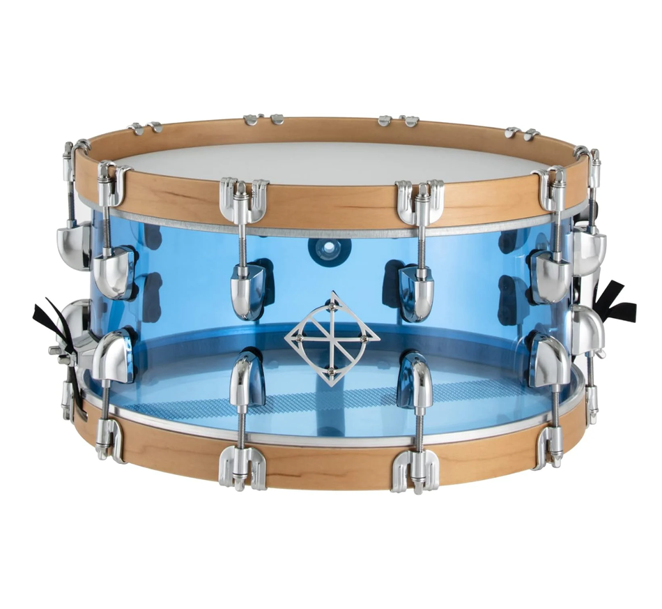 Dixon Cornerstone 14x6.5 Snare See-Through Blue Acrylic