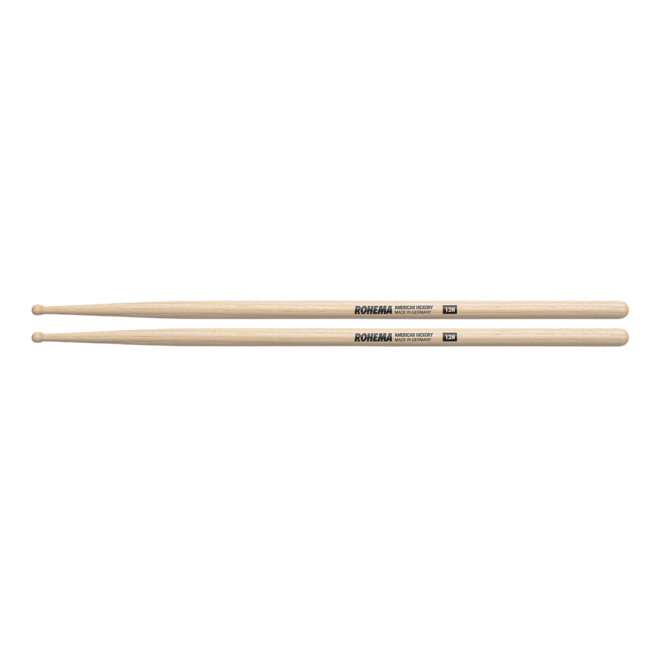 Rohema German Hickory Round Tip Drum 12H Sticks - 618148
