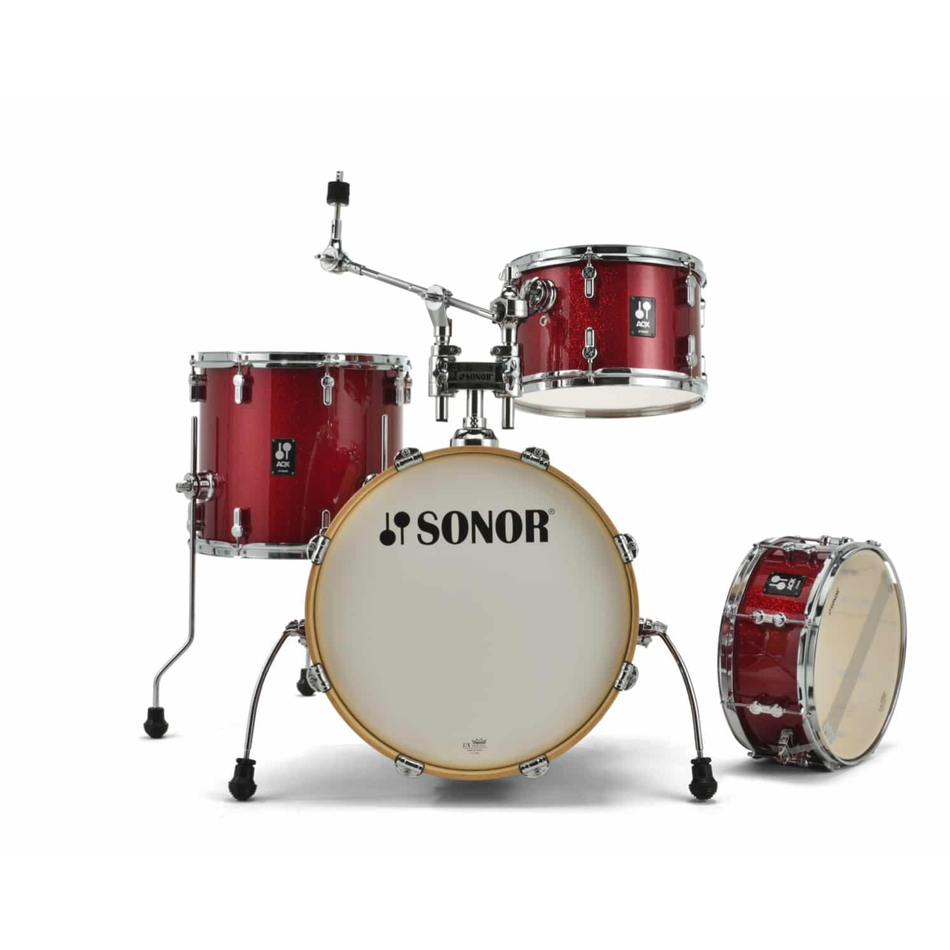 Sonor AQX Jazz 18in 4pc Drum Kit Shell Pack – Red Moon Sparkle