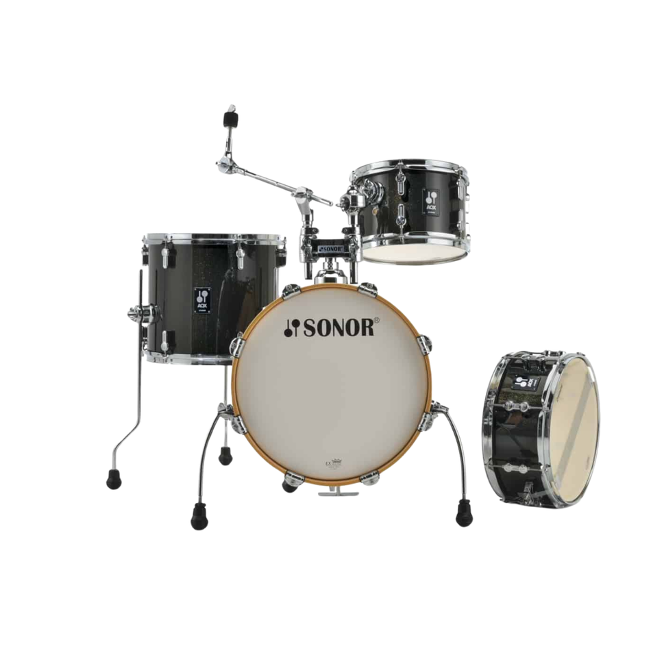 Sonor AQX Jungle 16in 4pc Drum Kit Shell Pack –Black Midnight Sparkle