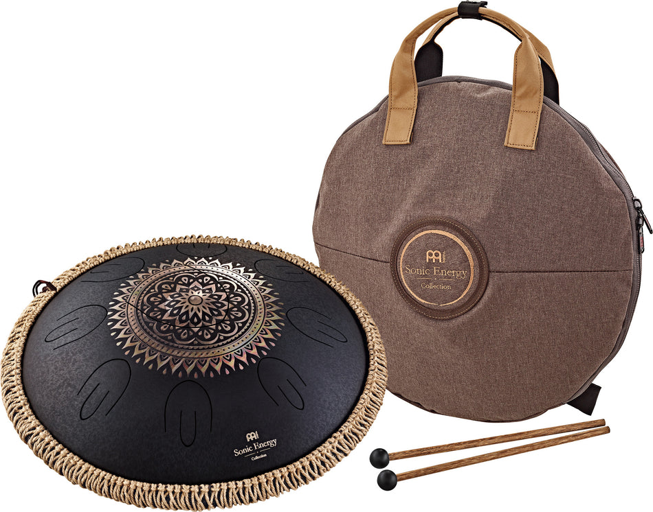 Meinl Sonic Energy Octave Steel Tongue Drum, Black, D Kurd, 9 Notes, 16" / 40 cm