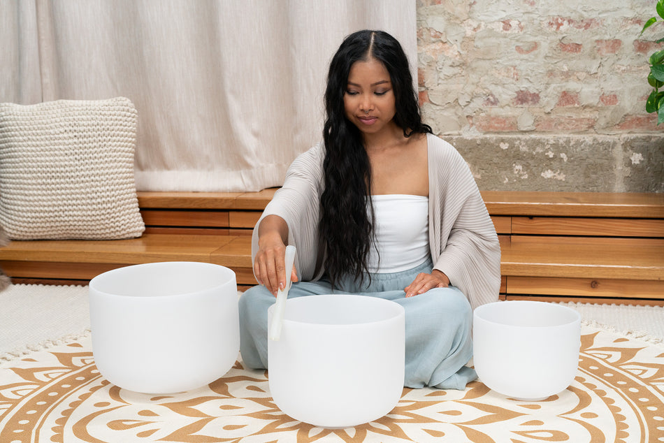 Meinl Sonic Energy Crystal Singing Bowl Set, Brow, Heart & Sacral Chakra