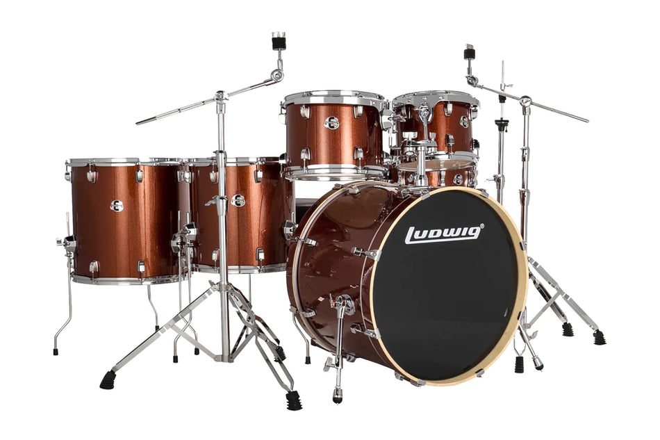 Ludwig Evolution Downbeat Drum Kit Shell Pack | 6pc 22" - Copper Sparkle