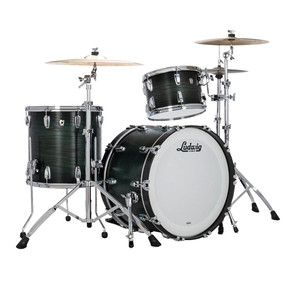 Ludwig Classic Oak 3pc Drum Set Green Burst FAB 22/13/16